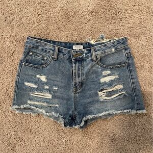 Distressed Jean shorts